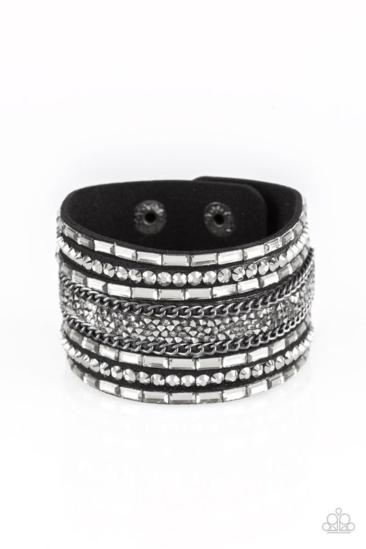 Rhinestone Rumble - Black - Paparazzi Bracelet Image