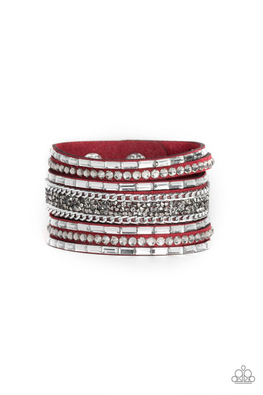 Rhinestone Rumble - Red - Paparazzi Bracelet Image