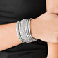 Rhinestone Rumble - Silver - Paparazzi Bracelet Image