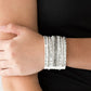 Rhinestone Rumble - White - Paparazzi Bracelet Image