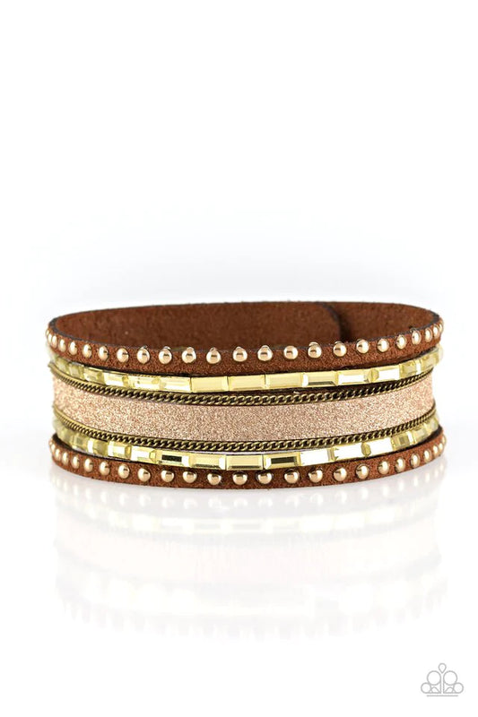 Paparazzi Bracelet ~ Seize The Sass - Brass