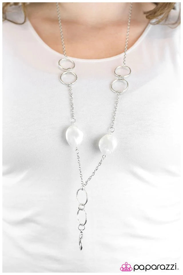 Paparazzi Necklace ~ Employee Of the Month - White