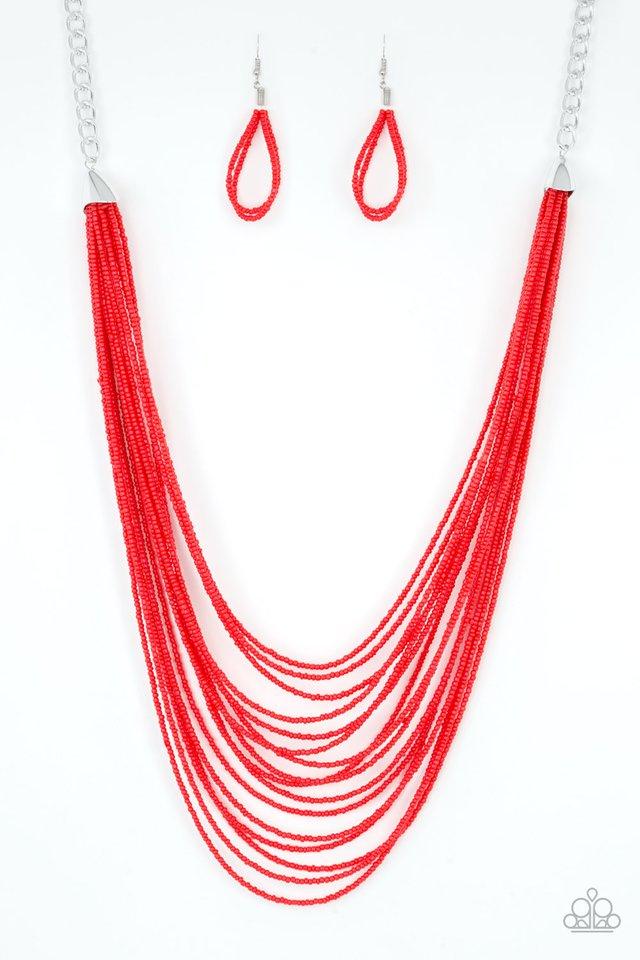 Paparazzi Necklace ~ Peacefully Pacific - Red