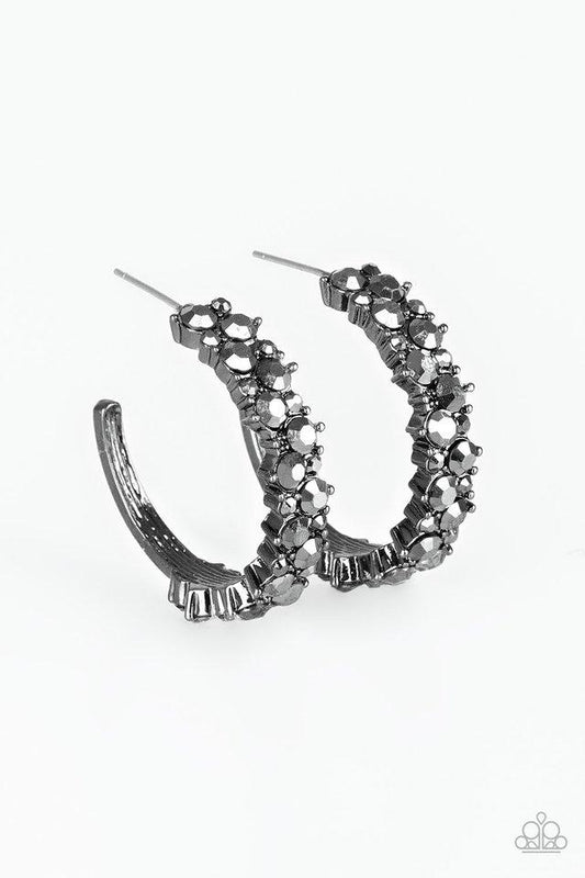 Paparazzi Earring ~ Glitter Galaxy - Black