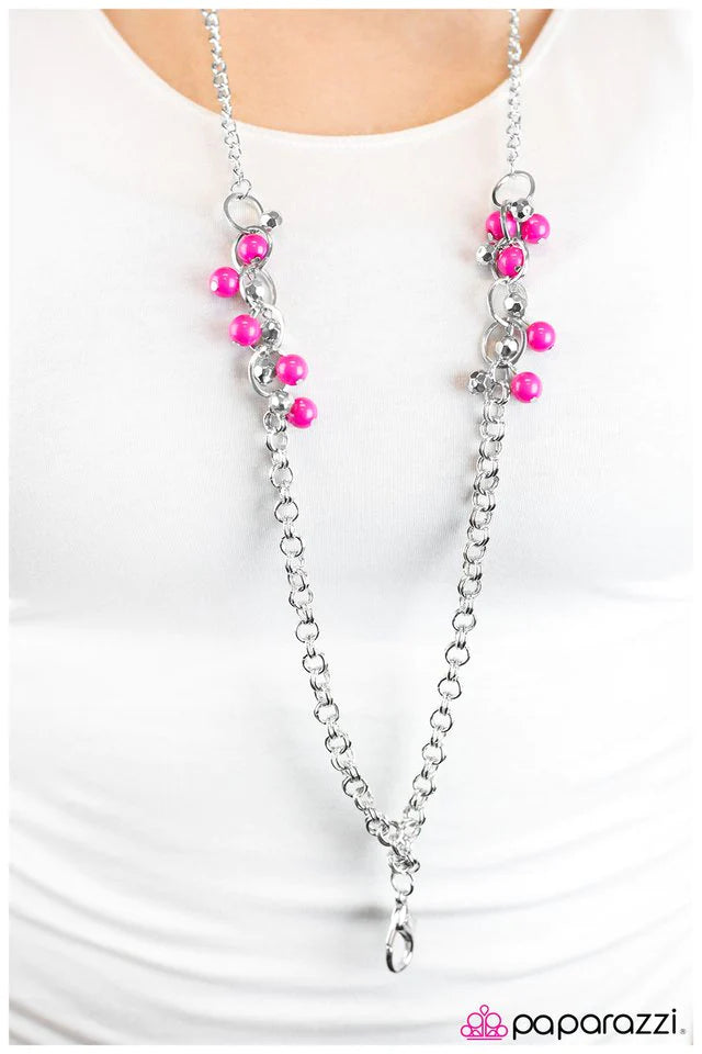 Paparazzi Necklace ~ Climbing the Corporate Ladder - Pink