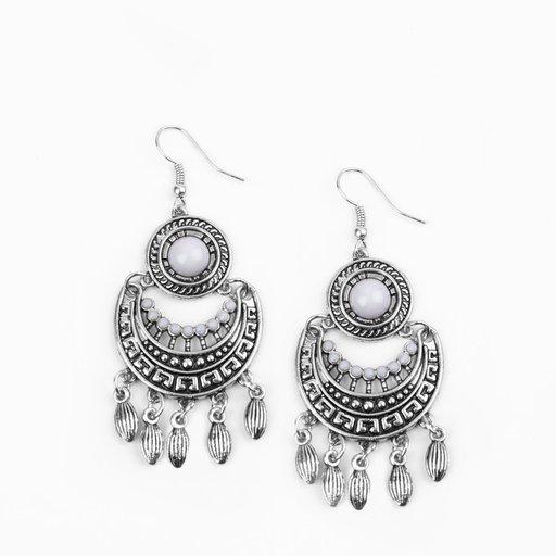 Paparazzi Earring ~ Mantra to Mantra - Silver