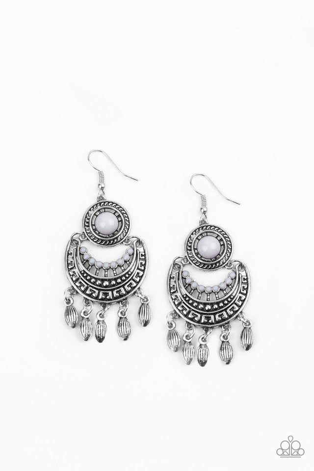 Mantra to Mantra - Silver - Paparazzi Earrings Image