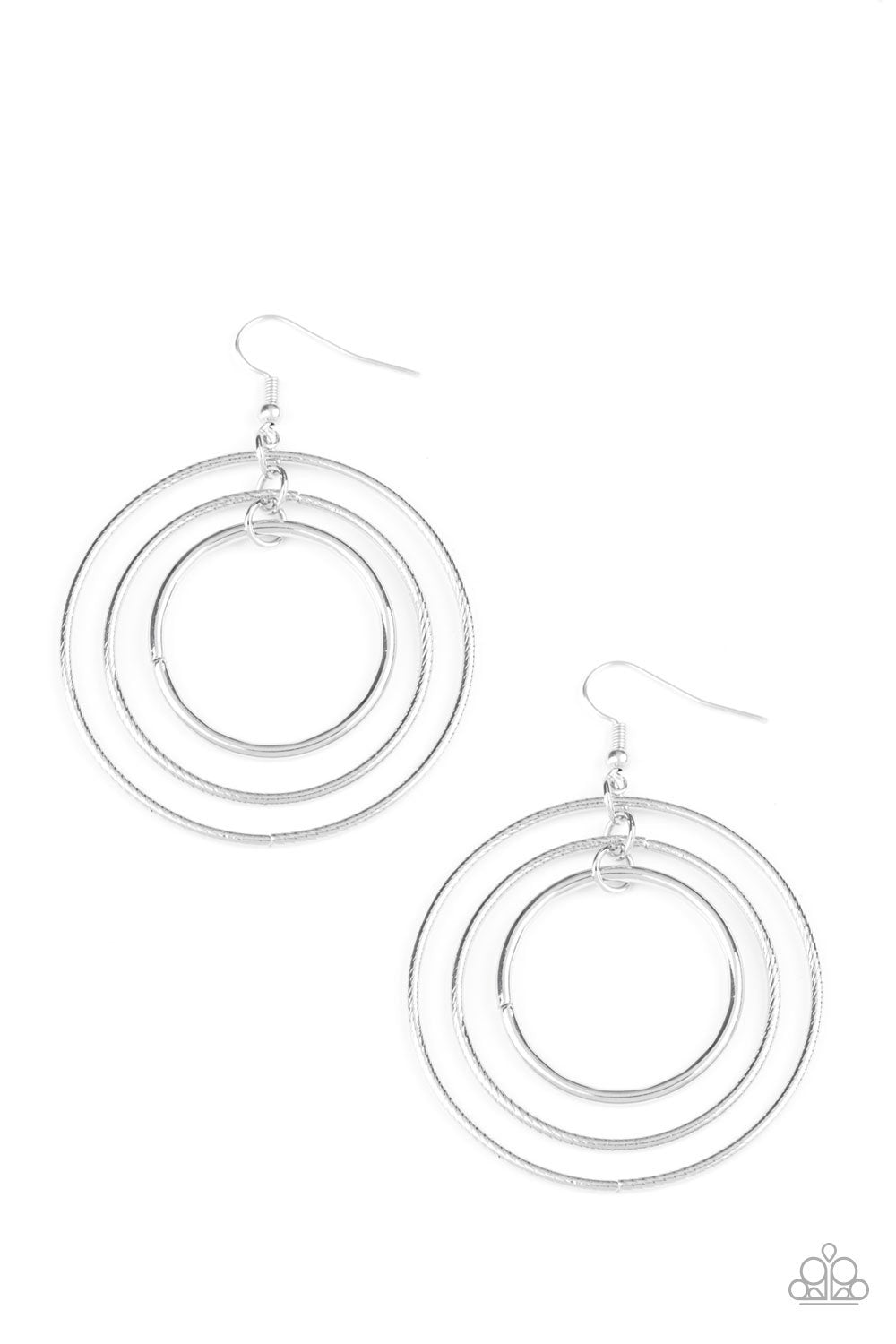 Paparazzi Earring ~ Rippling Radiance - Silver