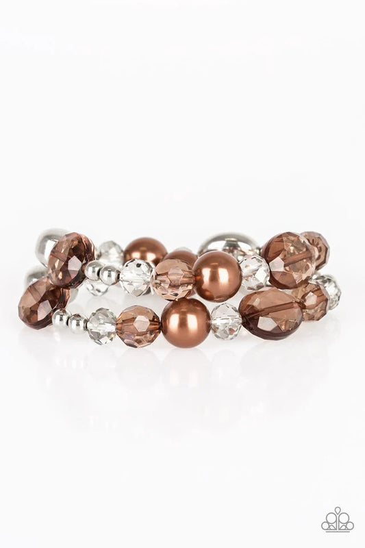 Paparazzi Bracelet ~ Downtown Dazzle - Brown