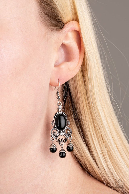 I Better Get GLOWING - Black - Paparazzi Earring Image