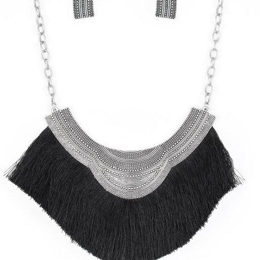 Paparazzi Necklace ~ My PHARAOH Lady - Black