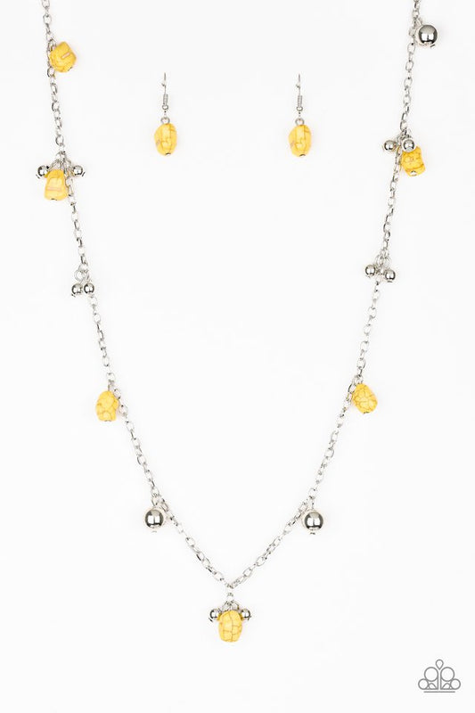 Both Feet On The Ground - Yellow - Paparazzi Necklace Image