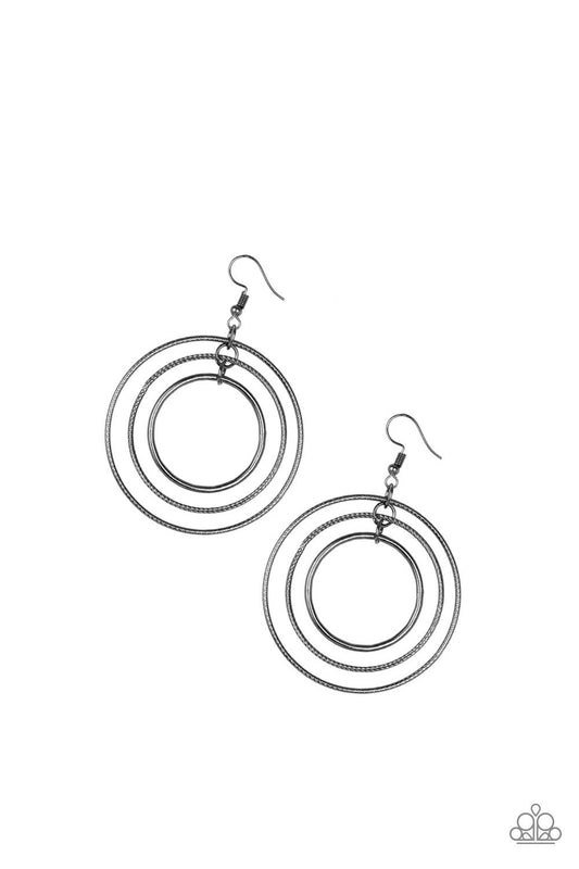 Paparazzi Earring ~ Rippling Radiance - Black