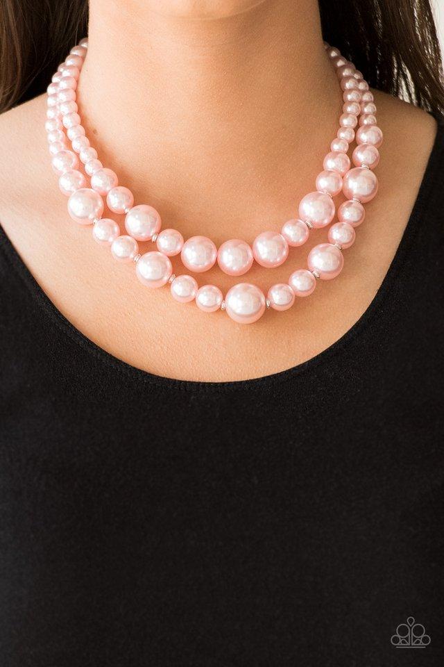 Paparazzi Necklace ~ The More The Modest - Pink