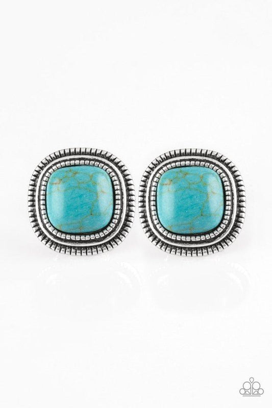 Paparazzi Earring ~ FRONTIER-Runner - Blue