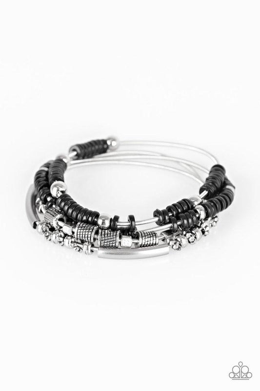 Pulsera Paparazzi ~ Tribal Spunk - Negro