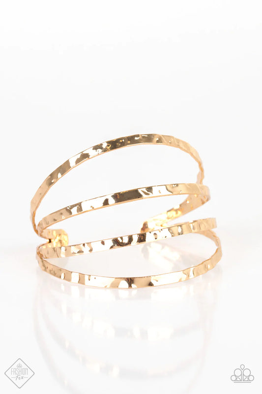 Paparazzi Bracelet ~ Get Used To GRIT  - Gold