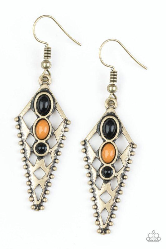 Paparazzi Earring ~ Terra Territory - Brass