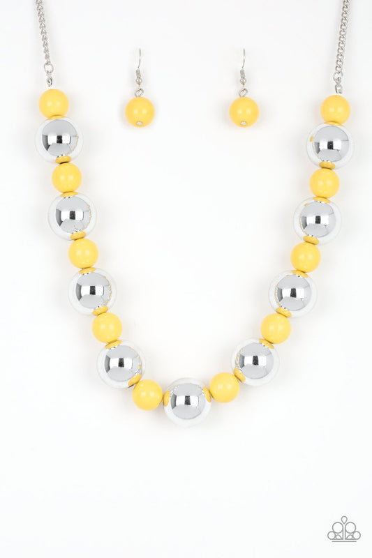 Paparazzi Necklace ~ Top Pop - Yellow