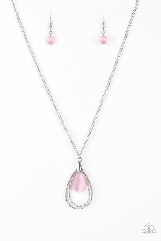 Paparazzi Necklace ~ Teardrop Tranquility - Pink