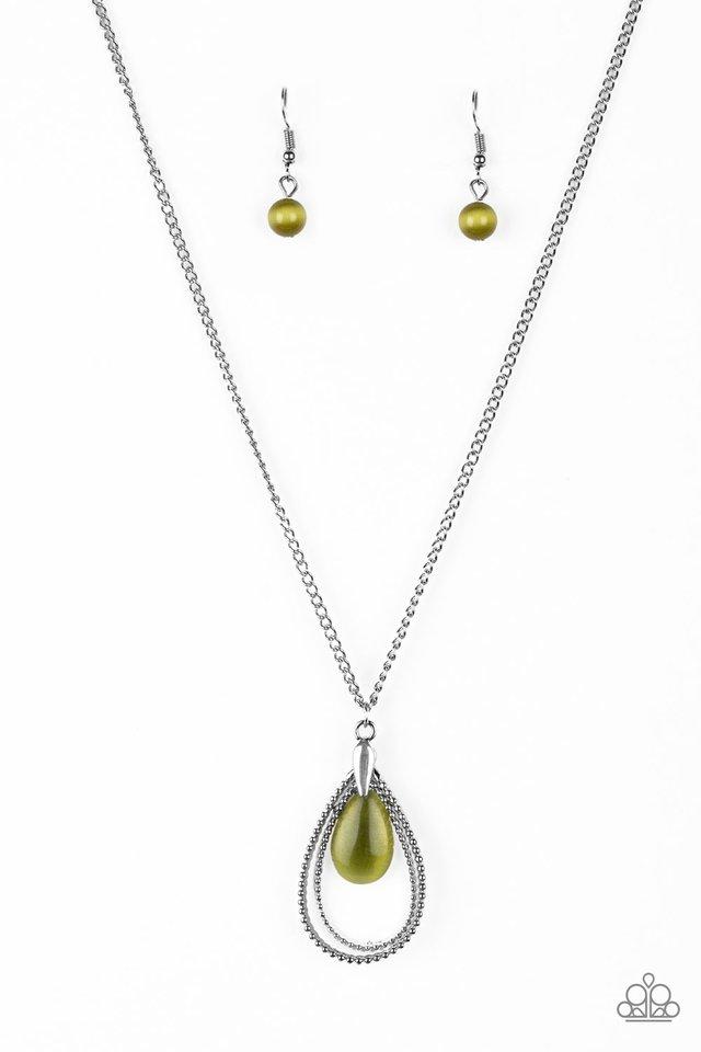 Paparazzi Necklace ~ Teardrop Tranquility - Green