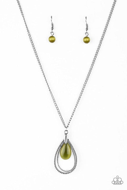 Paparazzi Necklace ~ Teardrop Tranquility - Green