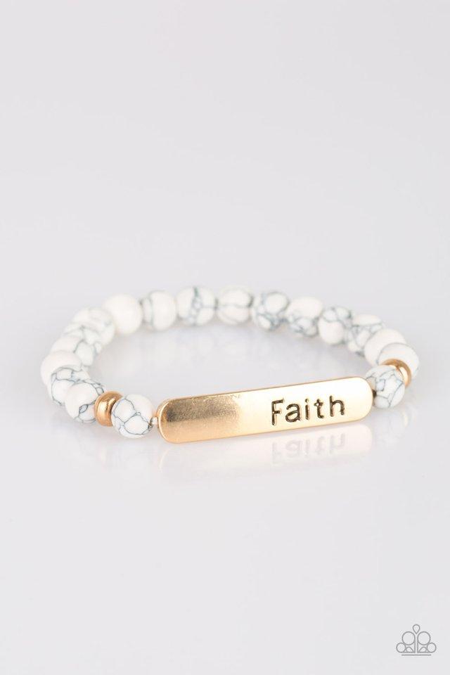 Paparazzi Bracelet ~ Fearless Faith - Gold
