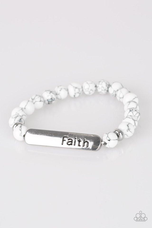 Paparazzi Bracelet ~ Fearless Faith - White