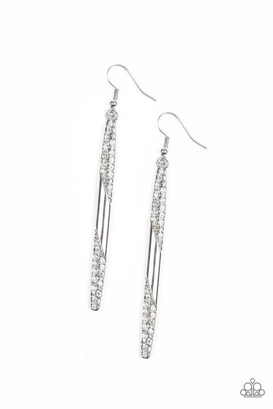 Paparazzi Earring ~ Award Show Attitude - White