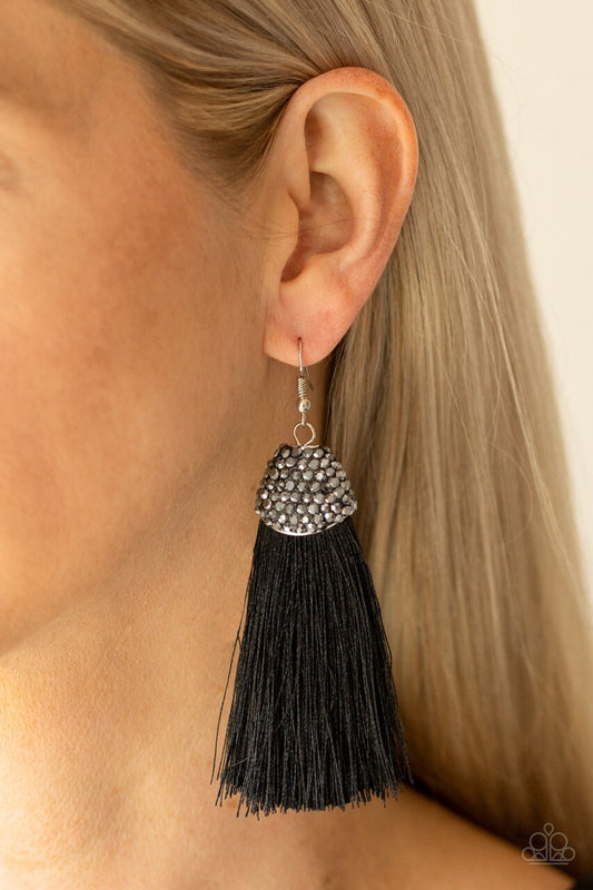 Paparazzi Earring ~ Razzle Riot - Black