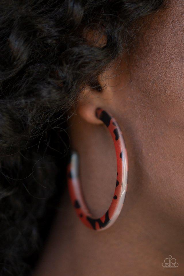 Paparazzi Earring ~ HAUTE-Blooded - Brown