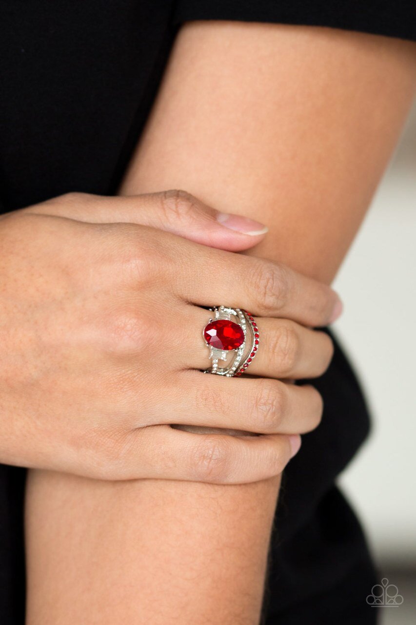 Paparazzi Ring ~ Spectacular Sparkle - Red