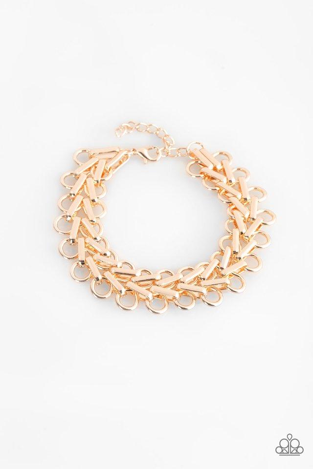 Pulsera Paparazzi ~ Actitud Atlanta - Oro rosa