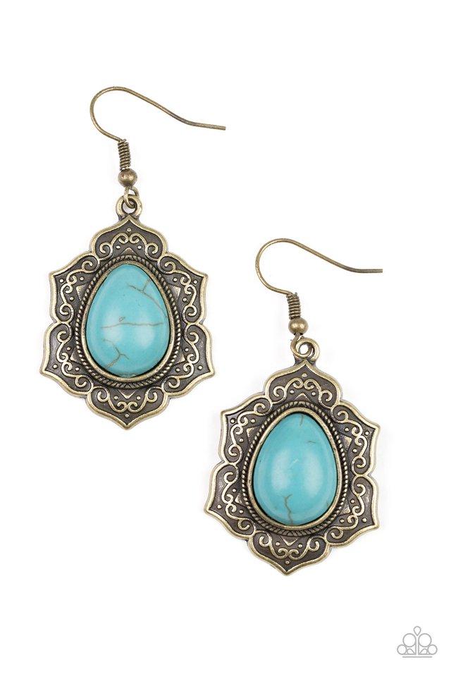 Paparazzi Earring ~ So Santa Fe - Brass