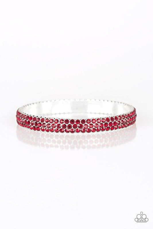 Pulsera Paparazzi ~ Bling de salón de baile - Rojo