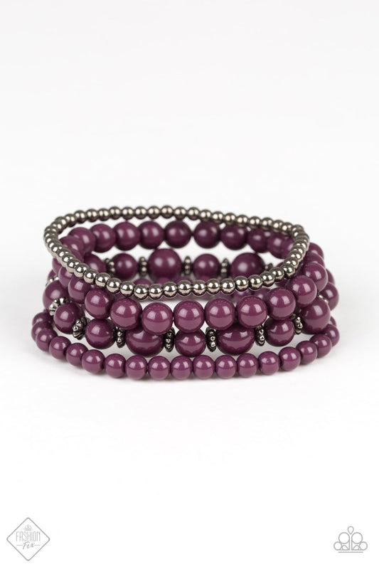 Paparazzi Bracelet ~ Rockin Rococo  - Purple
