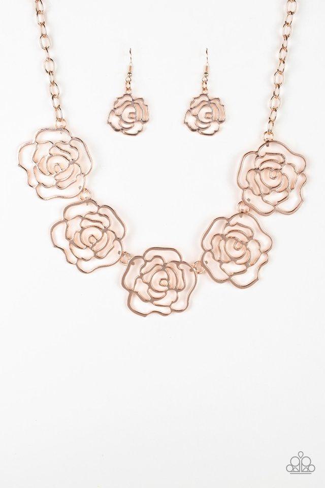 Paparazzi Necklace ~ Budding Beauty - Rose Gold