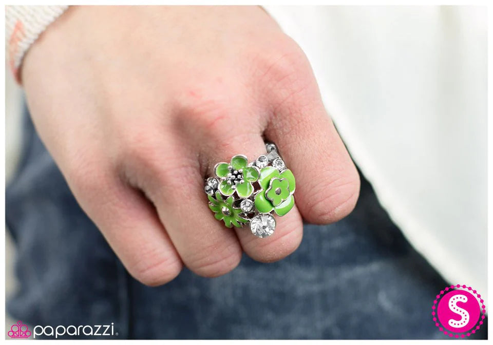 Anillo de paparazzi ~ Entre flores silvestres - Verde