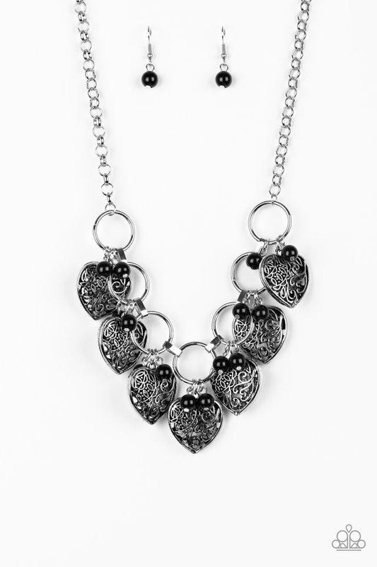 Paparazzi Necklace ~ Very Valentine - Black