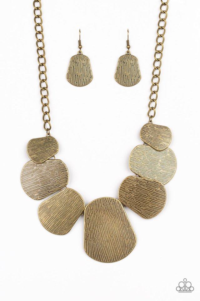 Paparazzi Necklace ~ CAVE The Day - Brass