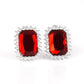 Downtown Dapper - Red Clip-On - Paparazzi Earring Image