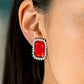 Downtown Dapper - Red Clip-On - Paparazzi Earring Image