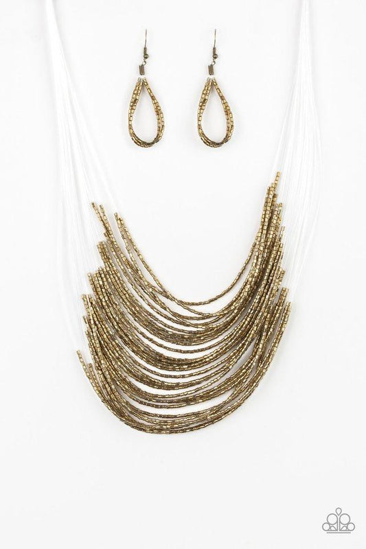 Paparazzi Necklace ~ Catwalk Queen - Brass