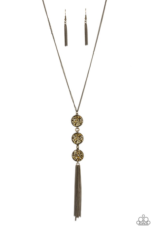 Triple Shimmer - Brass - Paparazzi Necklace Image