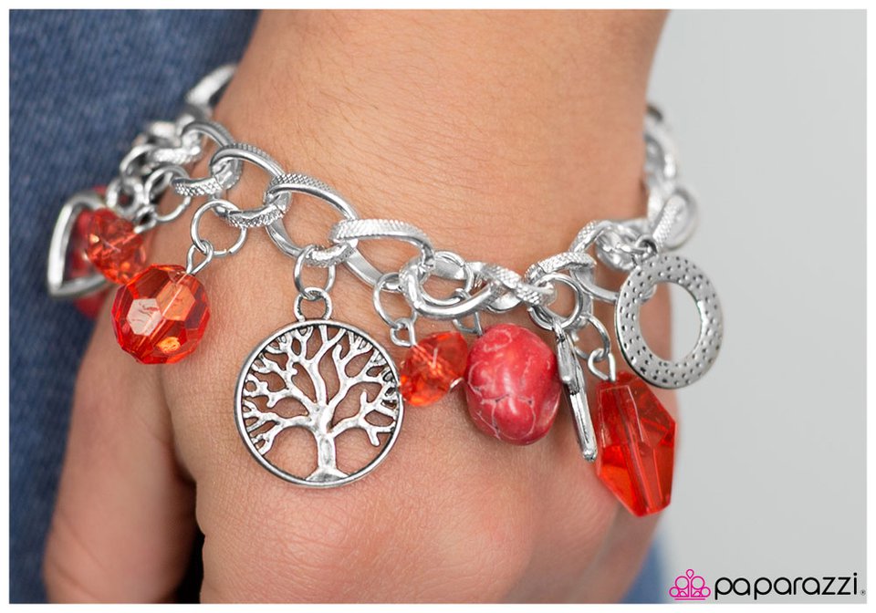 Paparazzi Bracelet ~ Branched Out - Red