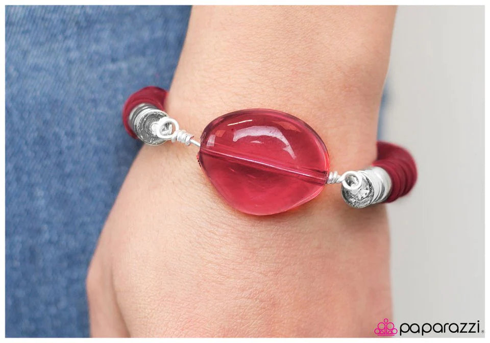 Paparazzi Bracelet ~ Sweeter Than Punch - Red