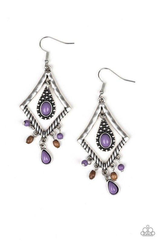 Paparazzi Earring ~ Southern Sunsets - Purple