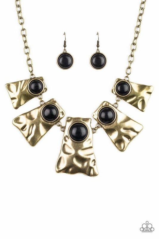 Paparazzi Necklace ~ Cougar - Brass