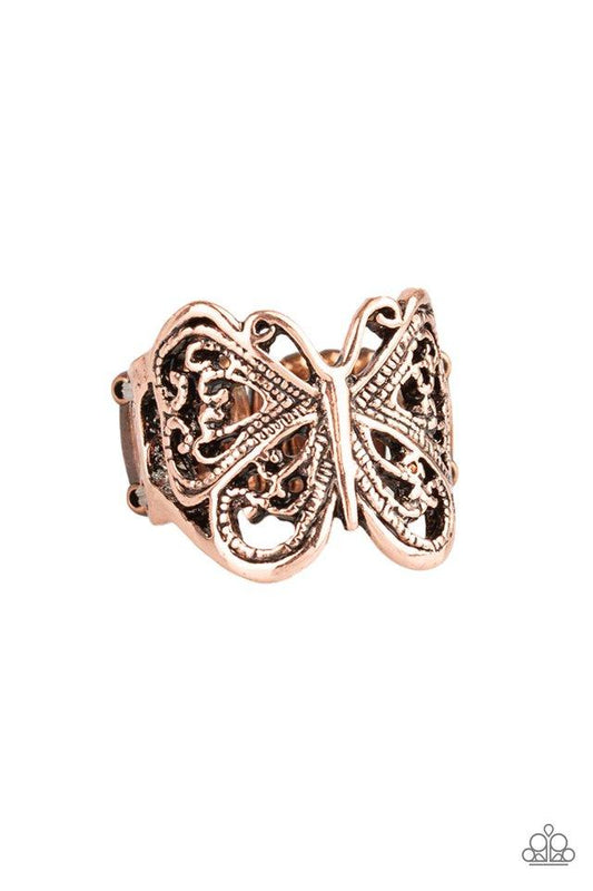 Paparazzi Ring ~ All Aflutter - Copper