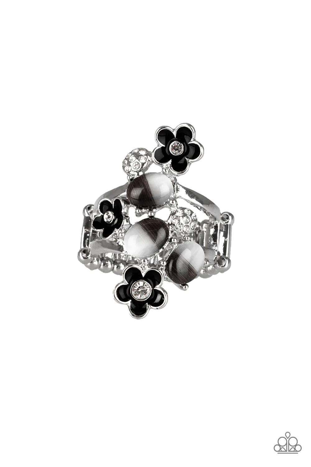 Anillo Paparazzi ~ Daisy Delight - Negro